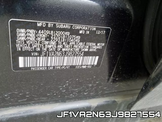 JF1VA2N63J9827554 фото 2