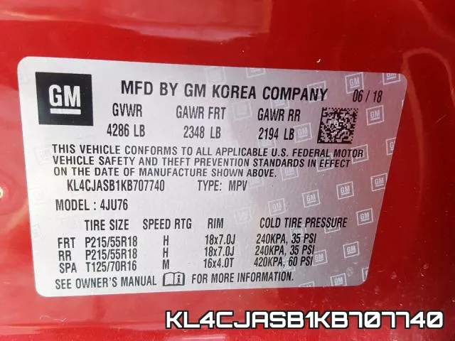 KL4CJASB1KB707740 фото 2