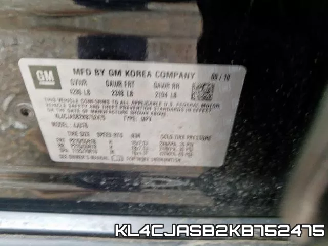 KL4CJASB2KB752475 фото 2