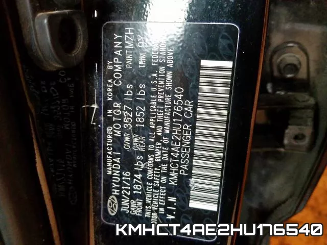 KMHCT4AE2HU176540 фото 2