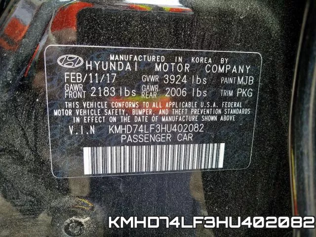 KMHD74LF3HU402082 фото 2