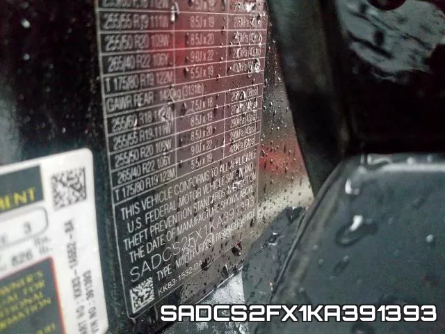 SADCS2FX1KA391393 фото 2
