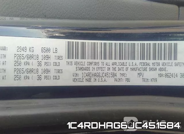 1C4RDHAG6JC451584 фото 9