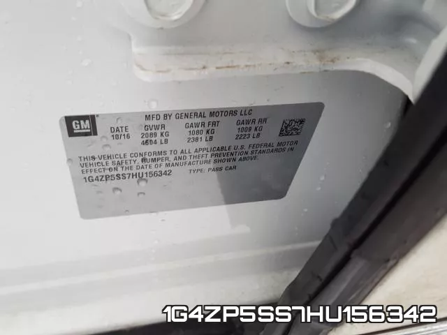 1G4ZP5SS7HU156342 фото 2