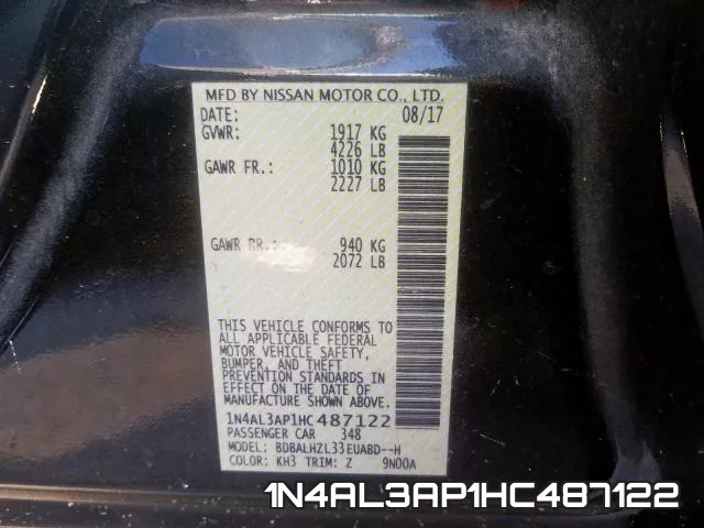 1N4AL3AP1HC487122 фото 2