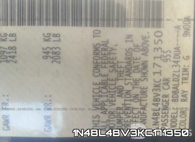 1N4BL4BV3KC171350 фото 7