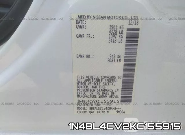1N4BL4CV2KC155915 фото 7