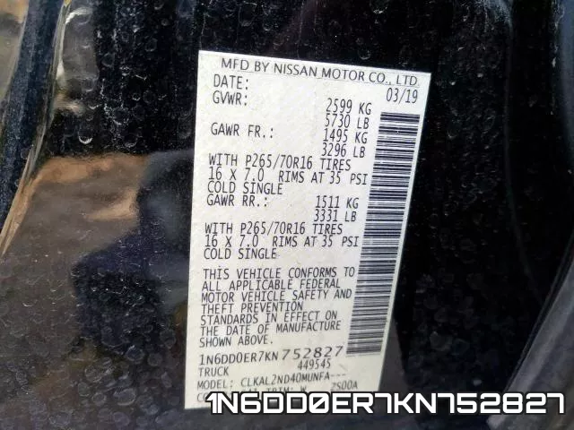 1N6DD0ER7KN752827 фото 2