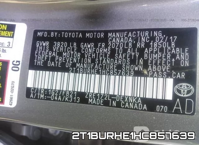 2T1BURHE1HC857639 фото 6