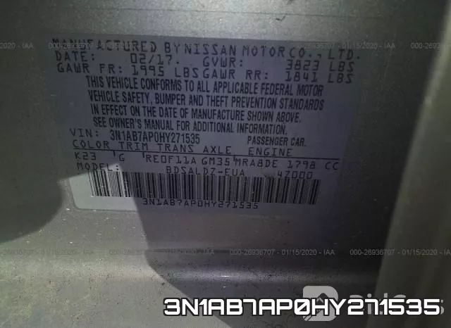 3N1AB7AP0HY271535 фото 6