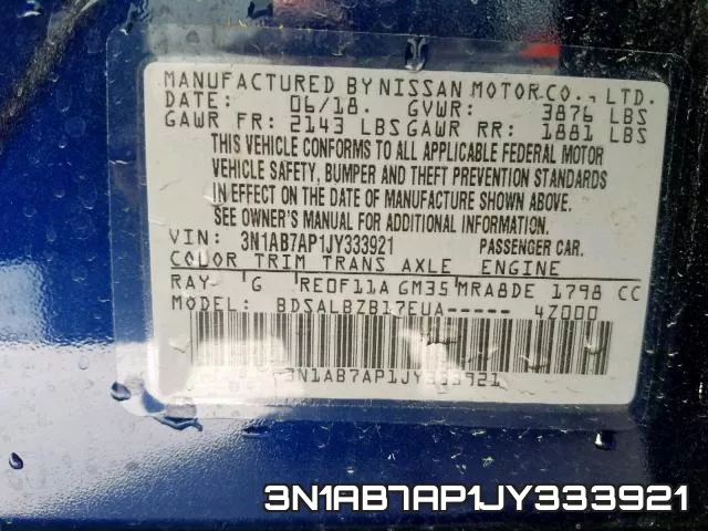 3N1AB7AP1JY333921 фото 2
