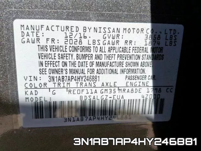 3N1AB7AP4HY246881 фото 2
