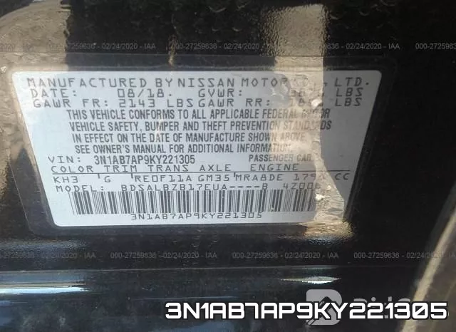 3N1AB7AP9KY221305 фото 8