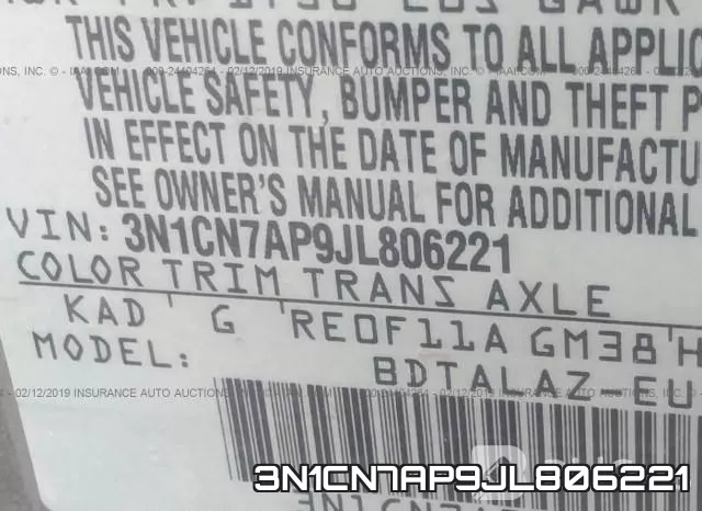 3N1CN7AP9JL806221 фото 7