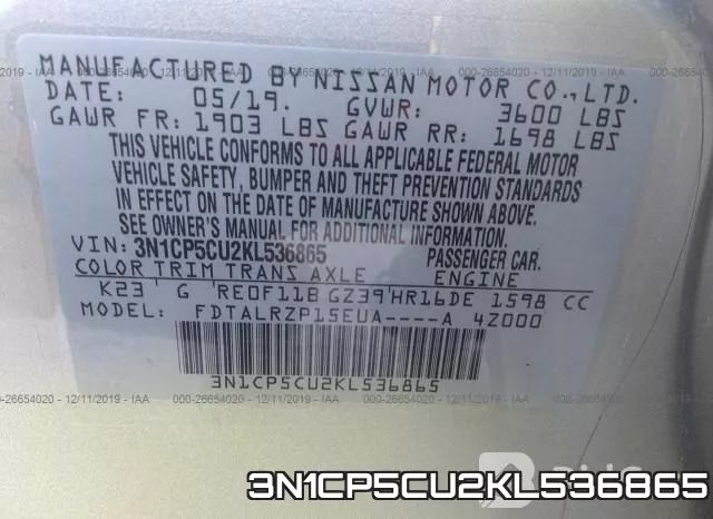 3N1CP5CU2KL536865 фото 9