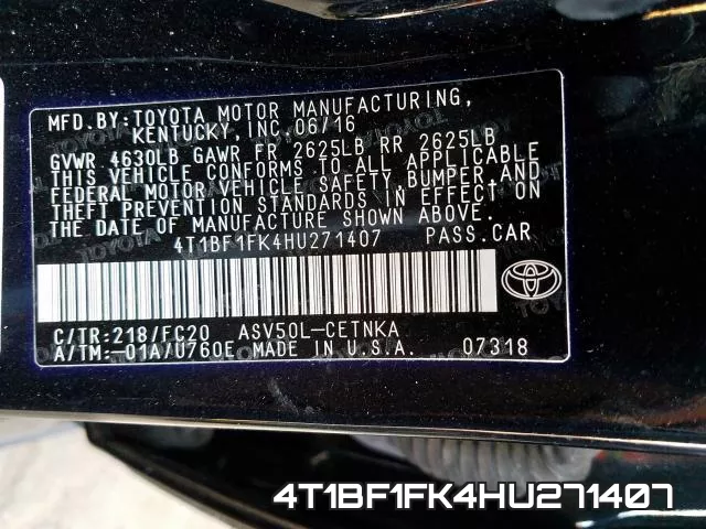 4T1BF1FK4HU271407 фото 2