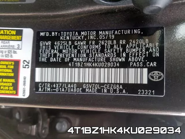 4T1BZ1HK4KU029034 фото 2