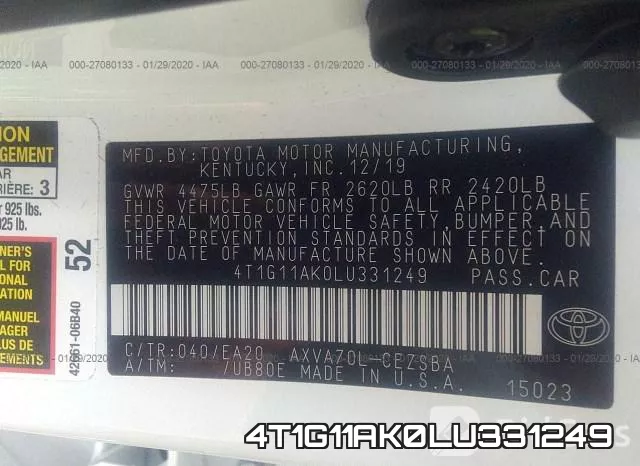 4T1G11AK0LU331249 фото 6