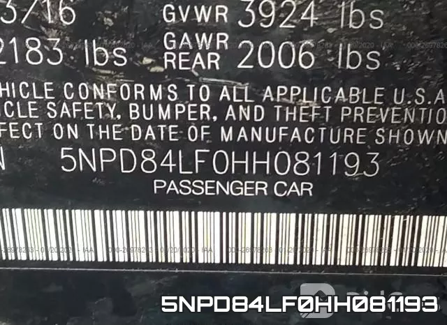 5NPD84LF0HH081193 фото 5