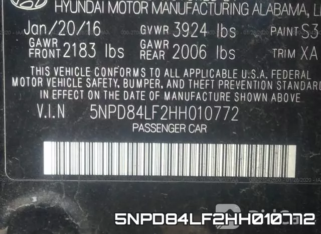 5NPD84LF2HH010772 фото 10