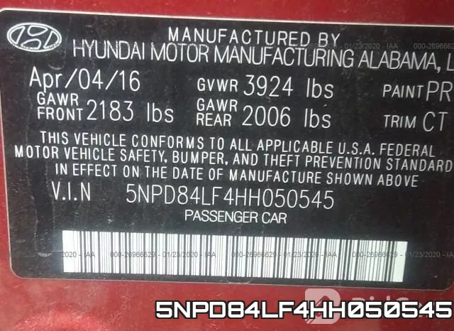 5NPD84LF4HH050545 фото 9
