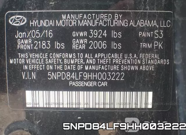 5NPD84LF9HH003222 фото 10