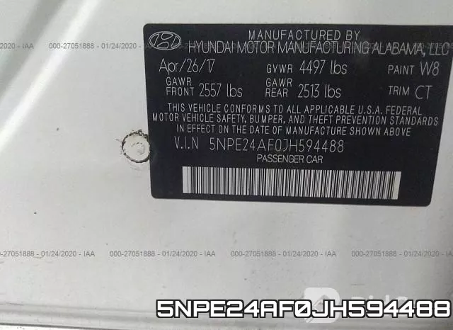 5NPE24AF0JH594488 фото 7