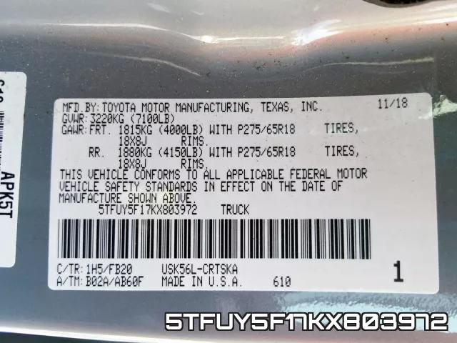 5TFUY5F17KX803972 фото 2