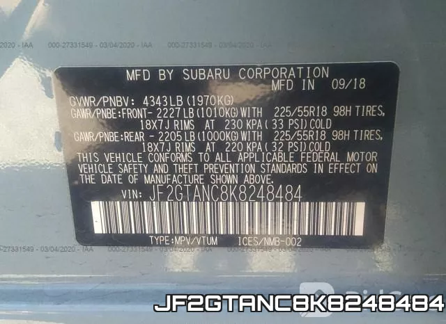 JF2GTANC8K8248484 фото 9