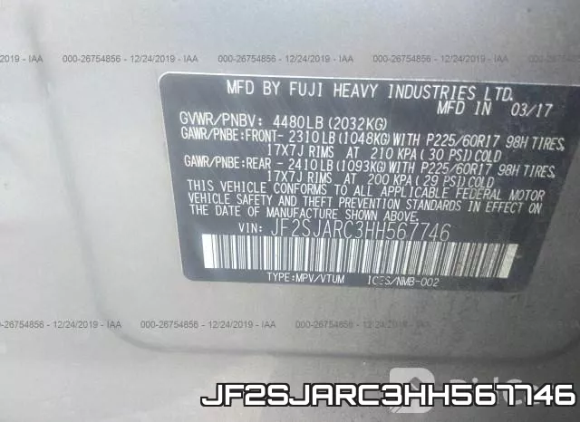 JF2SJARC3HH567746 фото 9