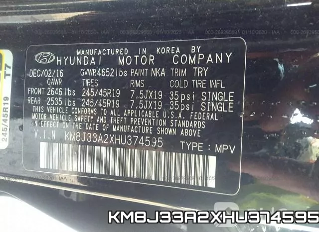 KM8J33A2XHU374595 фото 5