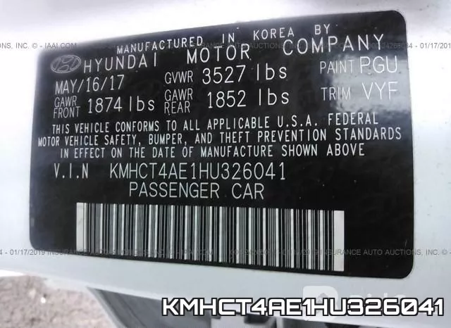 KMHCT4AE1HU326041 фото 8