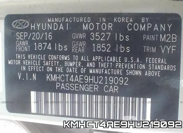 KMHCT4AE9HU219092 фото 7