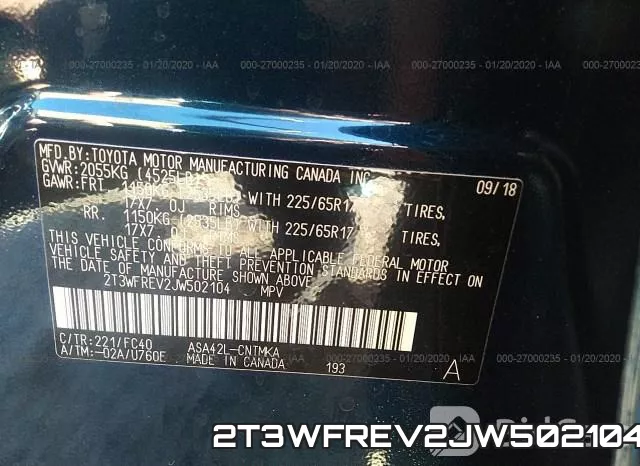 2T3WFREV2JW502104 фото 8