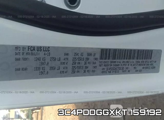 3C4PDDGGXKT759192 фото 8