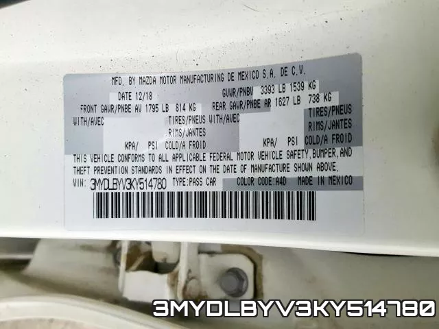 3MYDLBYV3KY514780 фото 2