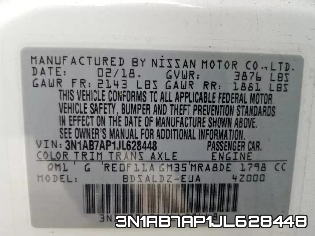 3N1AB7AP1JL628448 фото 2
