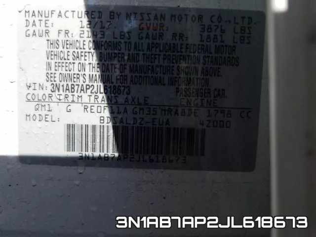 3N1AB7AP2JL618673 фото 2