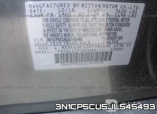 3N1CP5CU5JL545493 фото 5