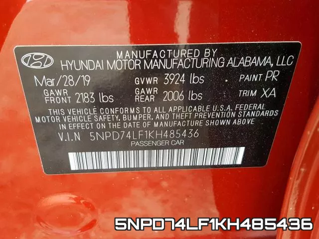 5NPD74LF1KH485436 фото 2