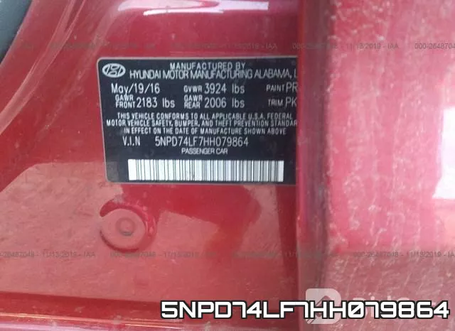 5NPD74LF7HH079864 фото 7