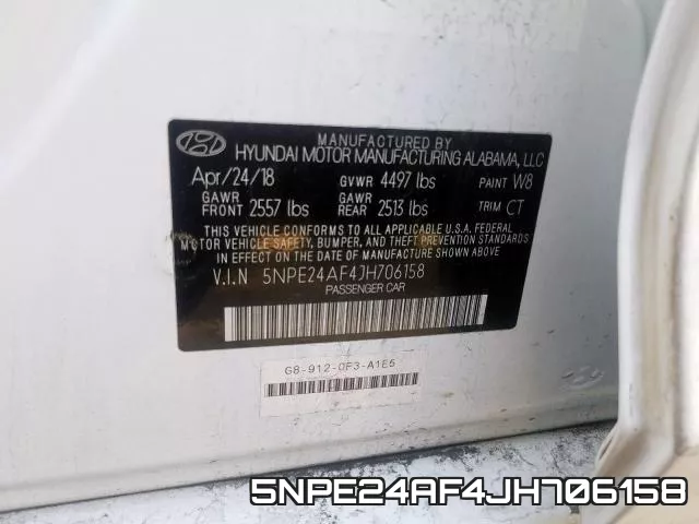 5NPE24AF4JH706158 фото 2