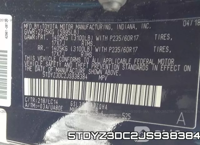 5TDYZ3DC2JS938384 фото 9