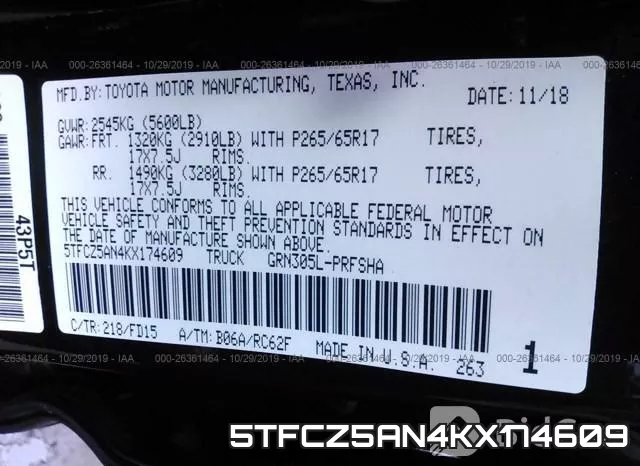 5TFCZ5AN4KX174609 фото 6