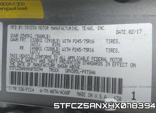 5TFCZ5ANXHX078394 фото 8