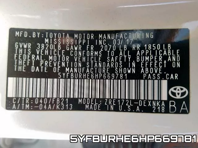 5YFBURHE6HP669781 фото 2