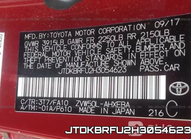 JTDKBRFU2H3054623 фото 9