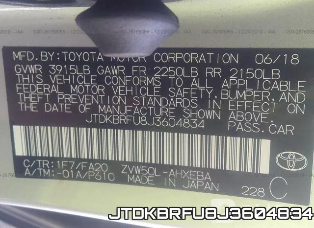 JTDKBRFU8J3604834 фото 7
