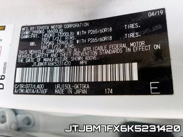 JTJBM7FX6K5231420 фото 2