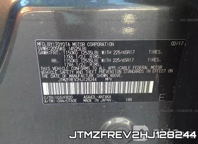 JTMZFREV2HJ128244 фото 8